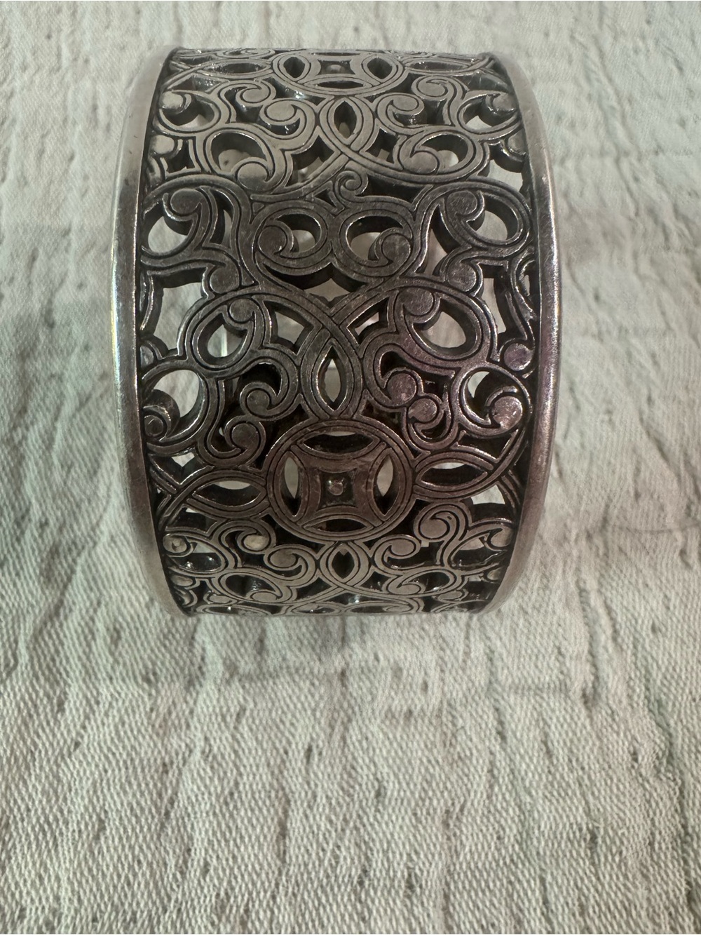 Brighton Genoa Silver Filigree Statement Cuff Bracelet